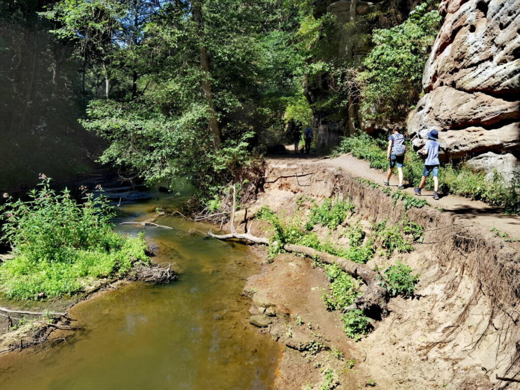 Der Wandersteig der Schwarzachklamm führt direkt an der Schwarzach entlang